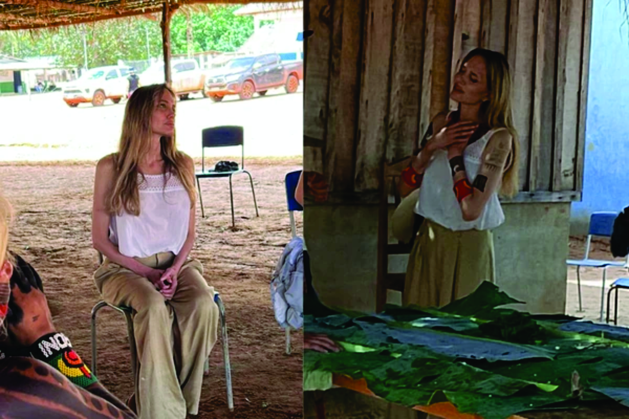🌿✨ Angelina Jolie em visita a aldeia indígena no Brasil! ✨🌿